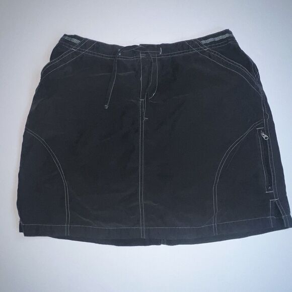 Kuhl Skirt Womens Large Black Mini Drawstring Sporty Athleisure Elastic Waist - Picture 2 of 12